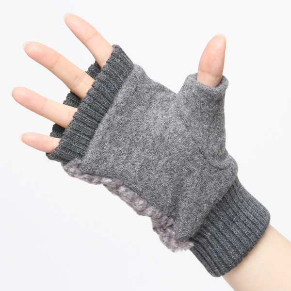 手袋 指なし アームウォーマー レディース ハンドウォーマー 保温 防寒 冬 女性用 グローブ ボア 手袋 グレー グレイ 灰色 オフィス 室内 暖かい かわいい おしゃれ 女子 手袋 作業用 フィンガーレス手袋 クロダ(KURODA)