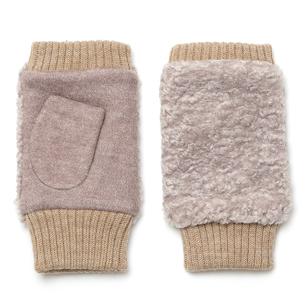 クロダ(KURODA) 【WOMEN】 フィンガーレス プードルボア グローブ ベージュ