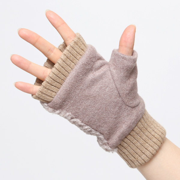 手袋 指なし アームウォーマー レディース ハンドウォーマー 保温 防寒 冬 女性用 グローブ ボア 手袋 ベージュ 肌色 オフィス 室内 暖かい かわいい おしゃれ 女子 手袋 作業用 フィンガーレス手袋 クロダ(KURODA)
