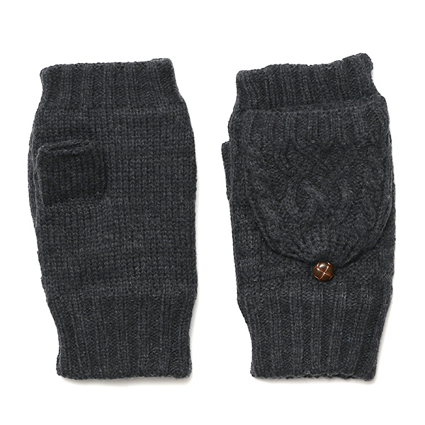 クロダ(KURODA) 【WOMEN】 フード付き ケーブルニット グローブ ブラック