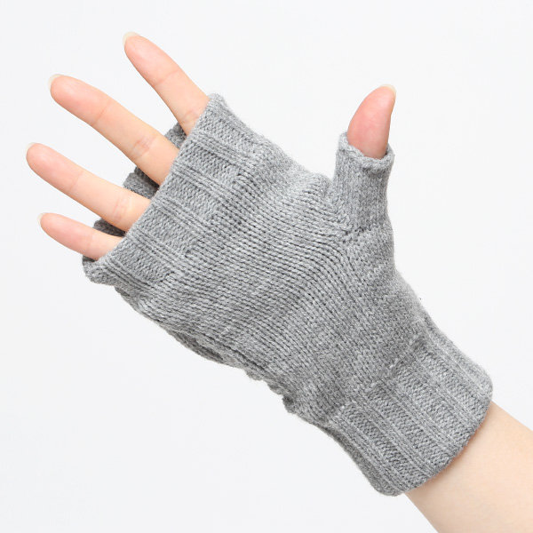 アームウォーマー レディース ミトン フード付き フィンガーレス手袋 ケーブルニット 指なし手袋 厚手 冬 グレー グレイ 灰色 寒さ対策 オフィス 室内 ハンドウォーマー 手首 暖かい 温かい てぶくろ 冷え性 防寒 クロダ(KURODA)
