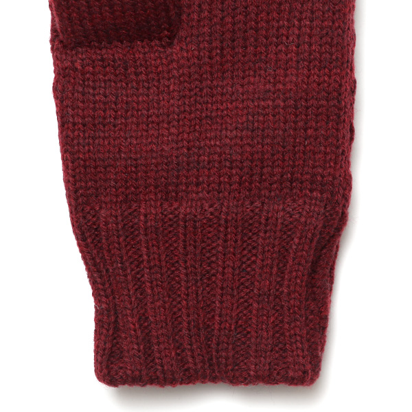 アームウォーマー レディース ミトン フード付き フィンガーレス手袋 ケーブルニット 指なし手袋 厚手 冬 ワイン レッド ワイン 赤色 寒さ対策 オフィス 室内 ハンドウォーマー 手首 暖かい 温かい てぶくろ 冷え性 防寒 クロダ(KURODA)
