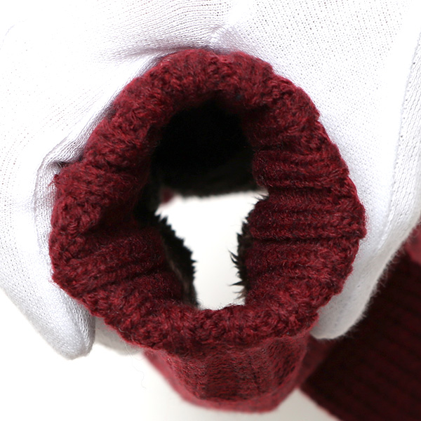 アームウォーマー レディース ミトン フード付き フィンガーレス手袋 ケーブルニット 指なし手袋 厚手 冬 ワイン レッド ワイン 赤色 寒さ対策 オフィス 室内 ハンドウォーマー 手首 暖かい 温かい てぶくろ 冷え性 防寒 クロダ(KURODA)