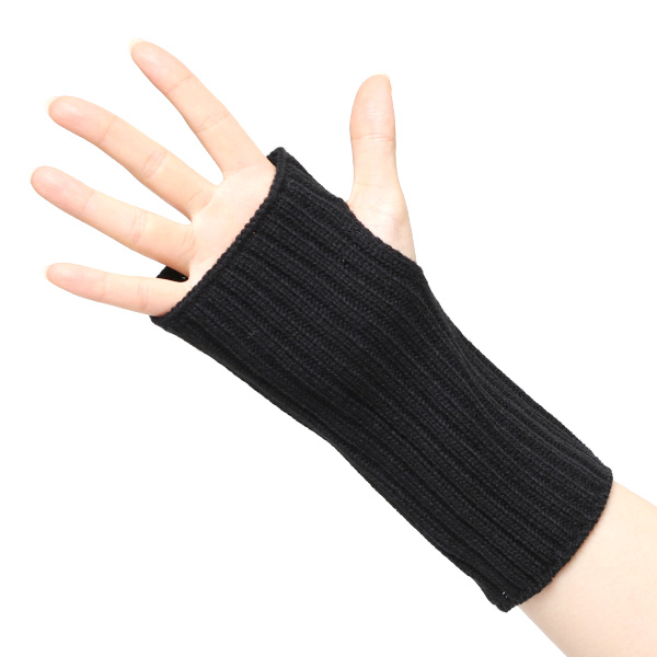  アームウォーマー ニット ショート 手袋 手首 かわいい おしゃれ アームカバー 短め レディース 冬 防寒 ブラック 黒 黒色 指なし手袋 ハンドウォーマー 保温 暖かい オフィス スマホ 無地 軽い 日本製 ブランド クロダ(KURODA)