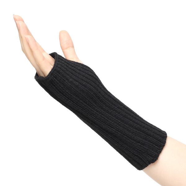  アームウォーマー ニット ショート 手袋 手首 かわいい おしゃれ アームカバー 短め レディース 冬 防寒 ブラック 黒 黒色 指なし手袋 ハンドウォーマー 保温 暖かい オフィス スマホ 無地 軽い 日本製 ブランド クロダ(KURODA)