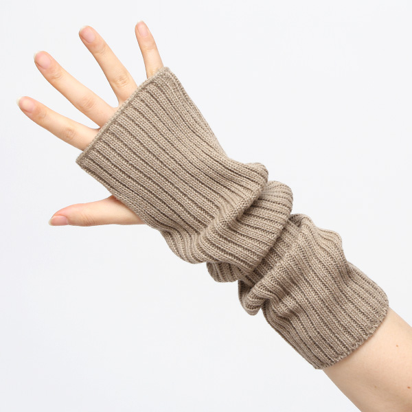  アームウォーマー ニット ロング 手袋 手首 かわいい おしゃれ アームカバー 長め レディース 冬 防寒 ブラウン 茶 茶色 指なし手袋 ハンドウォーマー 保温 暖かい オフィス スマホ 無地 軽い 日本製 ブランド クロダ(KURODA)
