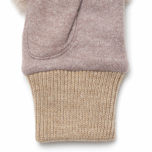  手袋 指なし レディース ハンドウォーマー フィンガーレス手袋 グローブ 防寒 冬 ファー 暖かい スマホ ベージュ 肌色 おしゃれ かわいい 指あき手袋 リブ ボア 女性 ブランド ファー付き 手袋 冷え性 クロダ(KURODA)