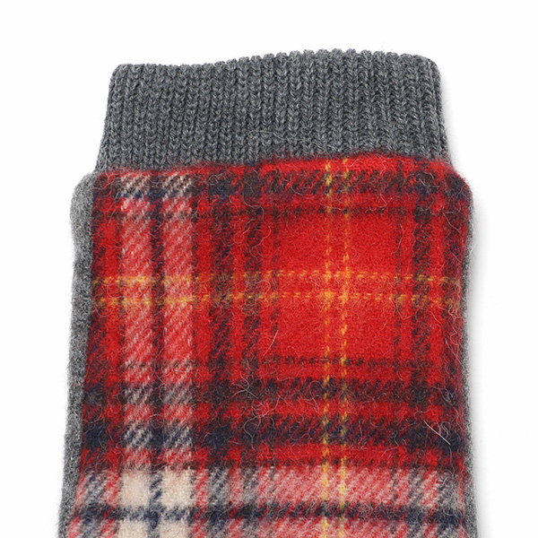 ハンドウォーマー レディース チェック柄 指なし手袋 裏ボア タータンチェック 指ぬき 手袋 防寒 冬 柄 レッド ワイン 赤色 ジャージ 保温 おしゃれ グローブ 女性 スマホ手袋 チェック かわいい 指あき てぶくろ クロダ(KURODA)