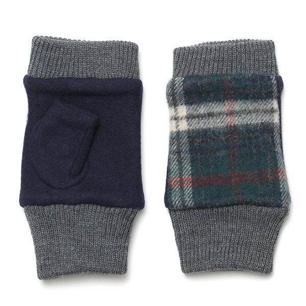 クロダ(KURODA) 【WOMEN】 タータンチェック フィンガーレス ジャージ グローブ グリーン