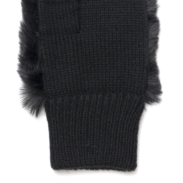  手袋 指なし レディース ハンドウォーマー フィンガーレス手袋 グローブ 防寒 冬 ファー 暖かい スマホ ブラック 黒 黒色 おしゃれ かわいい 指あき手袋 リブ 女性 ブランド ファー付き 手袋 冷え取り 冷え性 クロダ(KURODA)