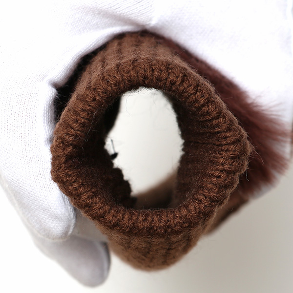  手袋 指なし レディース ハンドウォーマー フィンガーレス手袋 グローブ 防寒 冬 ファー 暖かい スマホ ブラウン 茶 茶色 おしゃれ かわいい 指あき手袋 リブ 女性 ブランド ファー付き 手袋 冷え取り 冷え性 クロダ(KURODA)