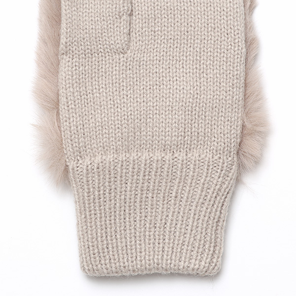  手袋 指なし レディース ハンドウォーマー フィンガーレス手袋 グローブ 防寒 冬 ファー 暖かい スマホ ライトグレー グレー グレイ 灰色 おしゃれ かわいい 指あき手袋 リブ 女性 ブランド ファー付き 手袋 冷え取り 冷え性 クロダ(KURODA)