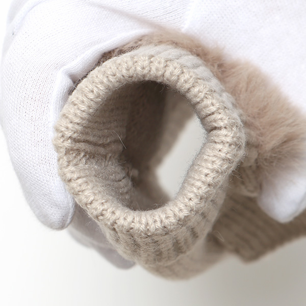  手袋 指なし レディース ハンドウォーマー フィンガーレス手袋 グローブ 防寒 冬 ファー 暖かい スマホ ライトグレー グレー グレイ 灰色 おしゃれ かわいい 指あき手袋 リブ 女性 ブランド ファー付き 手袋 冷え取り 冷え性 クロダ(KURODA)