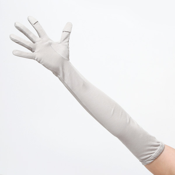  UVカット UV手袋 スマホ 手袋 レディース オーガニックコットン uvケア 紫外線 日焼け止め コットン 綿 ライトグレー グレー グレイ 灰色 アームカバー 女性 日焼け対策 夏 手袋 外出 室内 日焼防止 プレゼント ハンドケア クロダ(KURODA)