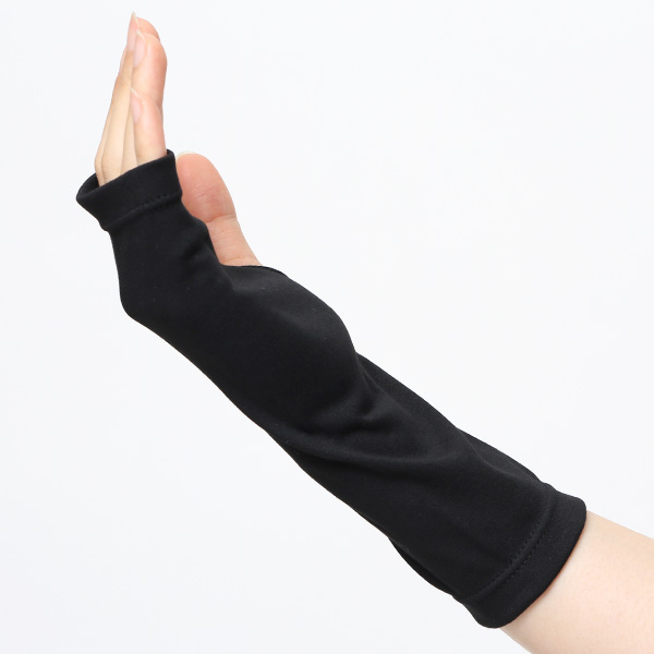 UVカット リストカバー uv手袋 ショート 指なし レディース 日焼け 紫外線 おしゃれ オーガニックコットン ブラック 黒 黒色 ハンドケア UV手袋 綿 指あき グローブ 薄手 女性 ギフト 母の日 プレゼント スマホ クロダ(KURODA)