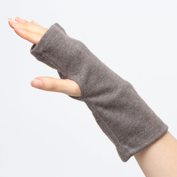 手袋 リストウォーマー 指なし レディース メンズ ハンドウォーマー 日本製 やわらか 手袋 スマホ 薄手 ブラウン 茶 茶色 無地 保温 抗菌 防寒 リストバンド 温活 短め プレゼント ギフト ユニセックス グローブ クロダ(KURODA)