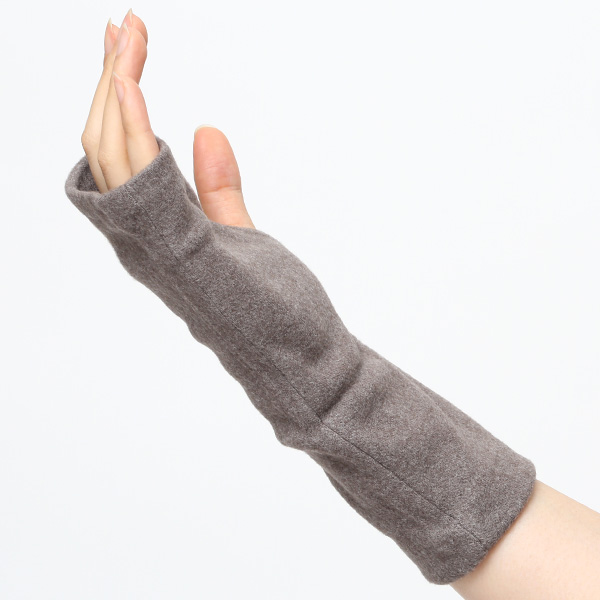 手袋 リストウォーマー 指なし レディース メンズ ハンドウォーマー 日本製 やわらか 手袋 スマホ 薄手 ブラウン 茶 茶色 無地 保温 抗菌 防寒 リストバンド 温活 短め プレゼント ギフト ユニセックス グローブ クロダ(KURODA)