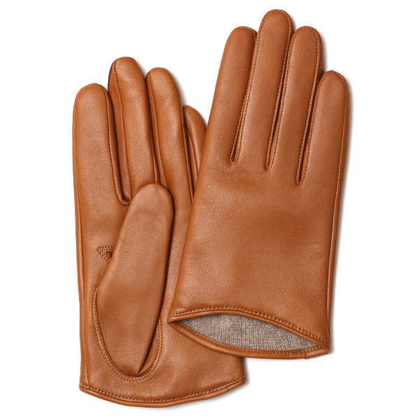 KURODA(クロダ) イタリーラム カシミヤ100％裏地 ショート丈 レディース 本革手袋 キャメル