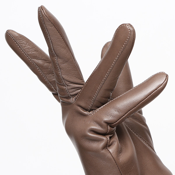  手袋 レディース 本革 カシミヤ裏地 ショート丈 防寒 革手袋 日本製 ブランド グレー グレイ 灰色 30代 40代 50代 女性 通勤 ビジネス プレゼント 化粧箱付き おしゃれ 高級 KURODA(クロダ)