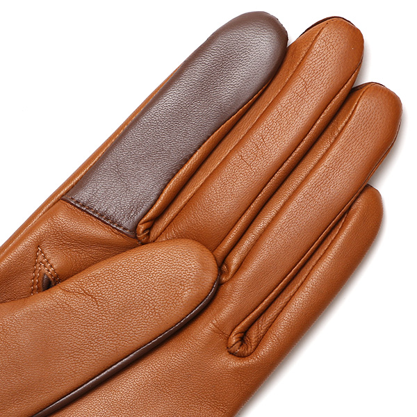  手袋 レディース 本革 カシミヤ裏地 スマホ対応 ショート丈 防寒 革手袋 日本製 ブランド キャメル ブラウン 茶 茶色 30代 40代 50代 女性 タッチパネル 操作可能 通勤 ビジネス プレゼント 化粧箱付き おしゃれ 高級 KURODA(クロダ)