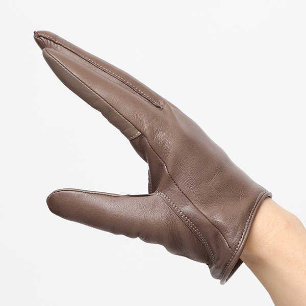 手袋 レディース 本革 カシミヤ裏地 スマホ対応 ショート丈 防寒 革手袋 日本製 ブランド グレー グレイ 灰色 30代 40代 50代 女性 タッチパネル 操作可能 通勤 ビジネス プレゼント 化粧箱付き おしゃれ 高級 KURODA(クロダ)