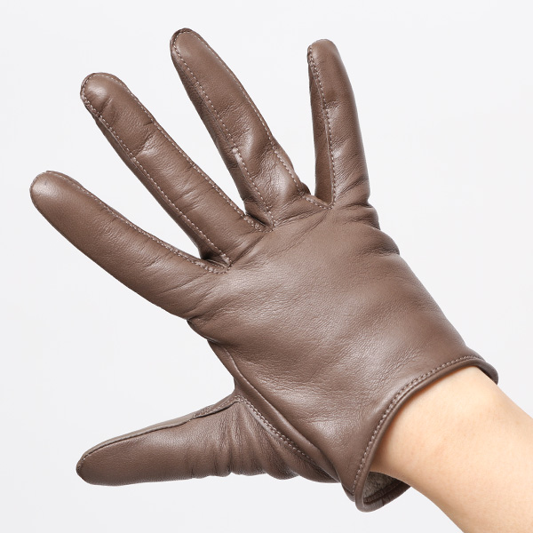 手袋 レディース 本革 カシミヤ裏地 スマホ対応 ショート丈 防寒 革手袋 日本製 ブランド グレー グレイ 灰色 30代 40代 50代 女性 タッチパネル 操作可能 通勤 ビジネス プレゼント 化粧箱付き おしゃれ 高級 KURODA(クロダ)