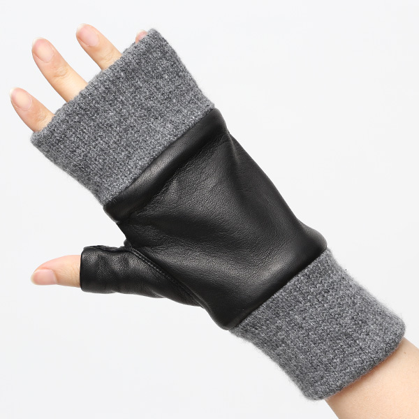  手袋 レディース 本革 カシミヤ裏地 フィンガーレス 防寒 革手袋 日本製 ブランド ブラック 黒 黒色 スマホ タッチパネル 操作可能 女性 通勤 ビジネス プレゼント 化粧箱付き おしゃれ 高級 KURODA(クロダ)