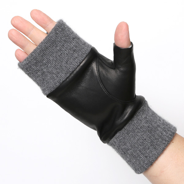  手袋 メンズ 本革 カシミヤ裏地 フィンガーレス 防寒 革手袋 日本製 ブランド ブラック 黒 黒色 スマホ タッチパネル 操作可能 男性 通勤 ビジネス プレゼント 化粧箱付き おしゃれ 高級 KURODA(クロダ)