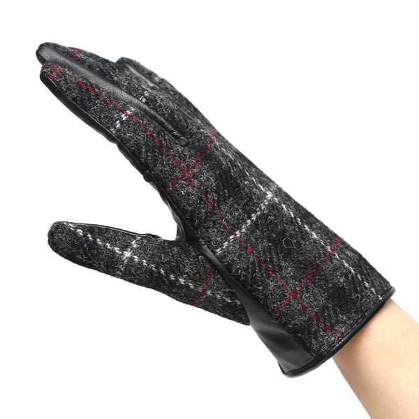  ハリスツイード 日本製 革手袋 レディース スマホ対応 化粧箱付き ブランド 防寒 本革 手袋 グレー グレイ 灰色 チクチクしない 暖かい タッチパネル 操作可能 プレゼント ギフト かわいい 女性 ビジネス 仕事 クリスマス KURODA(クロダ)