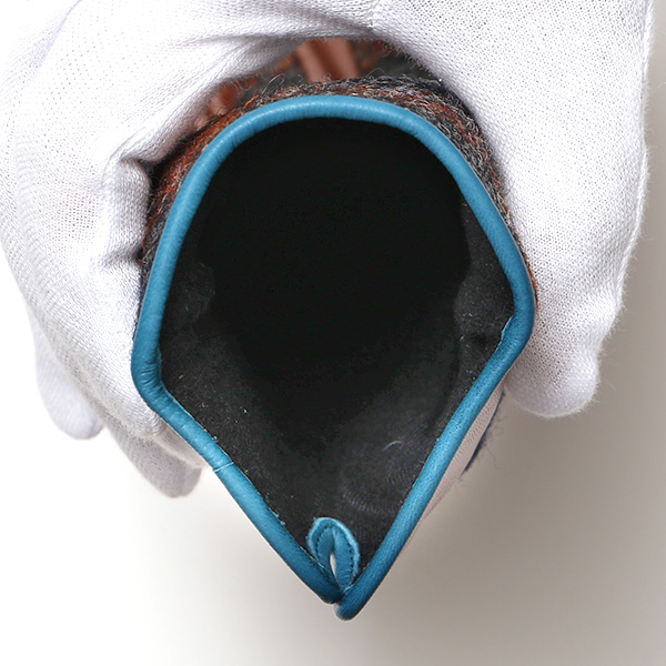  ハリスツイード 日本製 革手袋 レディース スマホ対応 化粧箱付き ブランド 防寒 本革 手袋 ブルー ネイビー 青色 チクチクしない 暖かい タッチパネル 操作可能 プレゼント ギフト かわいい 女性 ビジネス 仕事 クリスマス KURODA(クロダ)