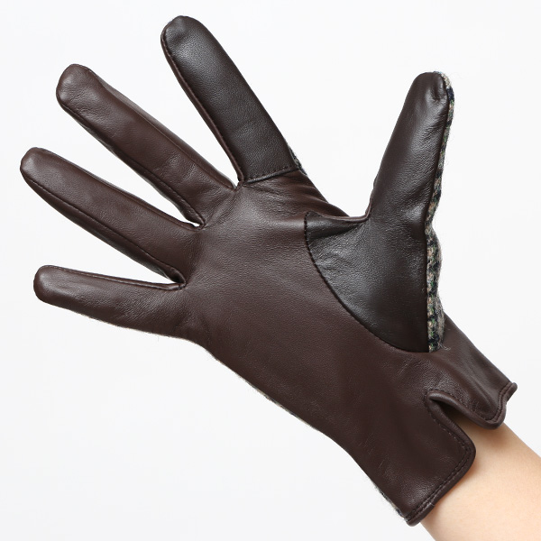  ハリスツイード 日本製 革手袋 レディース スマホ対応 化粧箱付き ブランド 防寒 本革 手袋 ベージュ 肌色 チクチクしない 暖かい タッチパネル 操作可能 プレゼント ギフト かわいい 女性 ビジネス 仕事 クリスマス KURODA(クロダ)