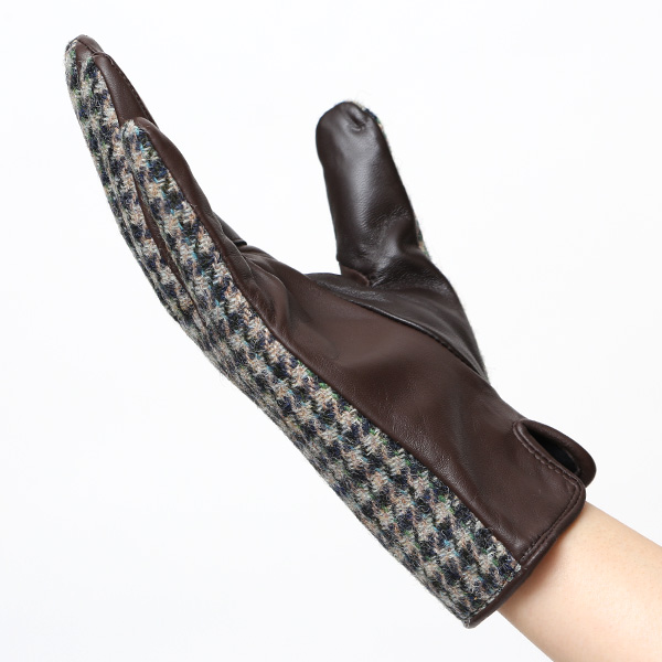  ハリスツイード 日本製 革手袋 レディース スマホ対応 化粧箱付き ブランド 防寒 本革 手袋 ベージュ 肌色 チクチクしない 暖かい タッチパネル 操作可能 プレゼント ギフト かわいい 女性 ビジネス 仕事 クリスマス KURODA(クロダ)