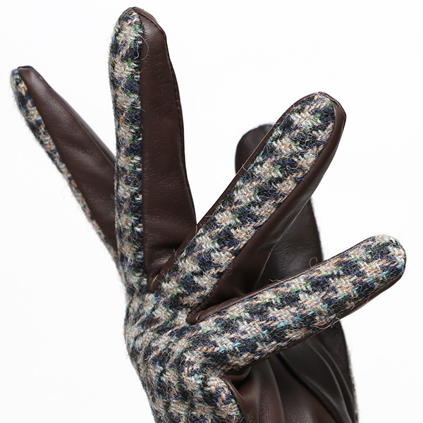  ハリスツイード 日本製 革手袋 レディース スマホ対応 化粧箱付き ブランド 防寒 本革 手袋 ベージュ 肌色 チクチクしない 暖かい タッチパネル 操作可能 プレゼント ギフト かわいい 女性 ビジネス 仕事 クリスマス KURODA(クロダ)