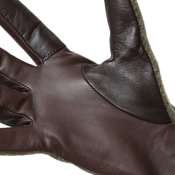  ハリスツイード 日本製 革手袋 レディース スマホ対応 化粧箱付き ブランド 防寒 本革 手袋 グリーン 緑色 チクチクしない 暖かい タッチパネル 操作可能 プレゼント ギフト かわいい 女性 ビジネス 仕事 クリスマス KURODA(クロダ)