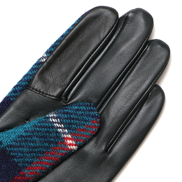  ハリスツイード 日本製 革手袋 レディース スマホ対応 化粧箱付き ブランド 防寒 本革 手袋 グリーン 緑色 チクチクしない 暖かい タッチパネル 操作可能 プレゼント ギフト かわいい 女性 ビジネス 仕事 クリスマス KURODA(クロダ)