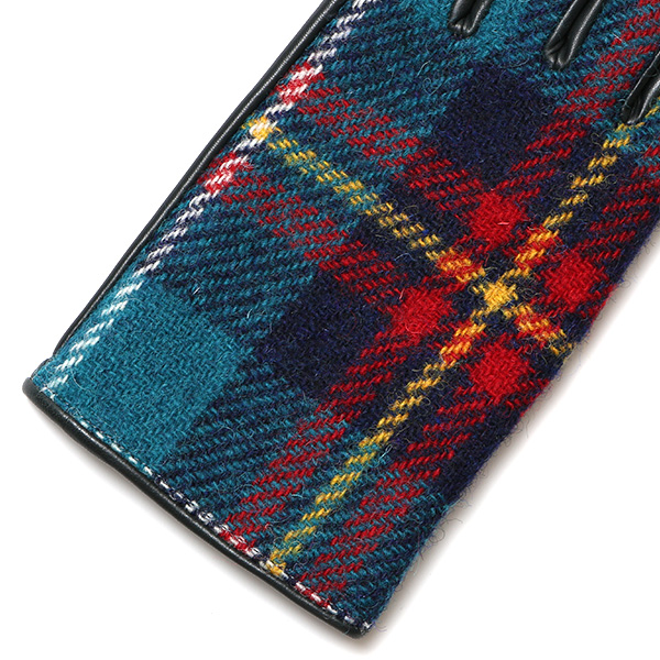  ハリスツイード 日本製 革手袋 レディース スマホ対応 化粧箱付き ブランド 防寒 本革 手袋 グリーン 緑色 チクチクしない 暖かい タッチパネル 操作可能 プレゼント ギフト かわいい 女性 ビジネス 仕事 クリスマス KURODA(クロダ)