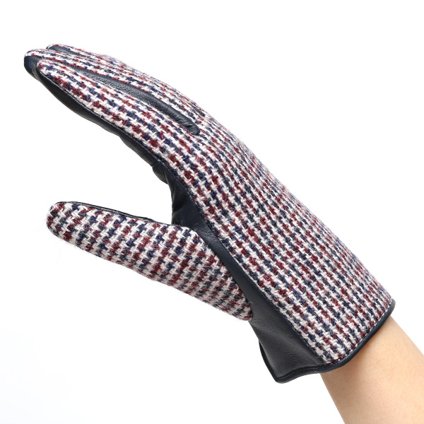  ハリスツイード 日本製 革手袋 レディース スマホ対応 化粧箱付き ブランド 防寒 本革 手袋 ホワイト 白色 チクチクしない 暖かい タッチパネル 操作可能 プレゼント ギフト かわいい 女性 ビジネス 仕事 クリスマス KURODA(クロダ)