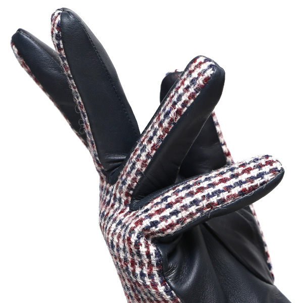  ハリスツイード 日本製 革手袋 レディース スマホ対応 化粧箱付き ブランド 防寒 本革 手袋 ホワイト 白色 チクチクしない 暖かい タッチパネル 操作可能 プレゼント ギフト かわいい 女性 ビジネス 仕事 クリスマス KURODA(クロダ)