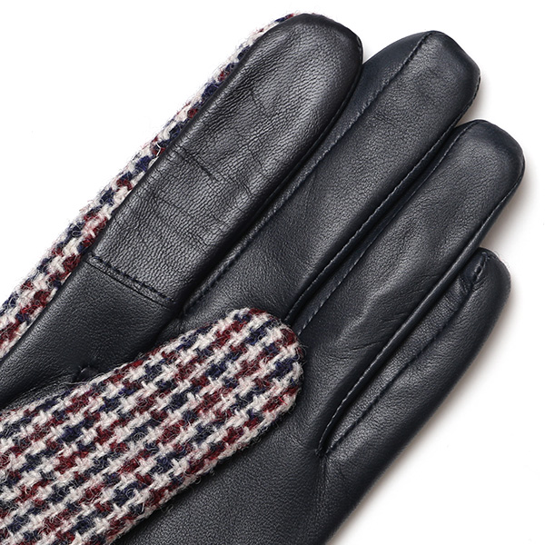  ハリスツイード 日本製 革手袋 レディース スマホ対応 化粧箱付き ブランド 防寒 本革 手袋 ホワイト 白色 チクチクしない 暖かい タッチパネル 操作可能 プレゼント ギフト かわいい 女性 ビジネス 仕事 クリスマス KURODA(クロダ)