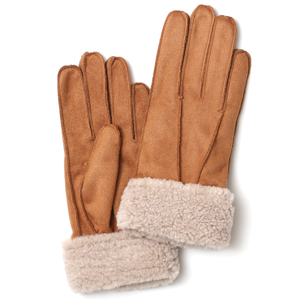 KURODA(クロダ) フェイクスエード マイクロボア裏地 レディース 手袋 ブラウン