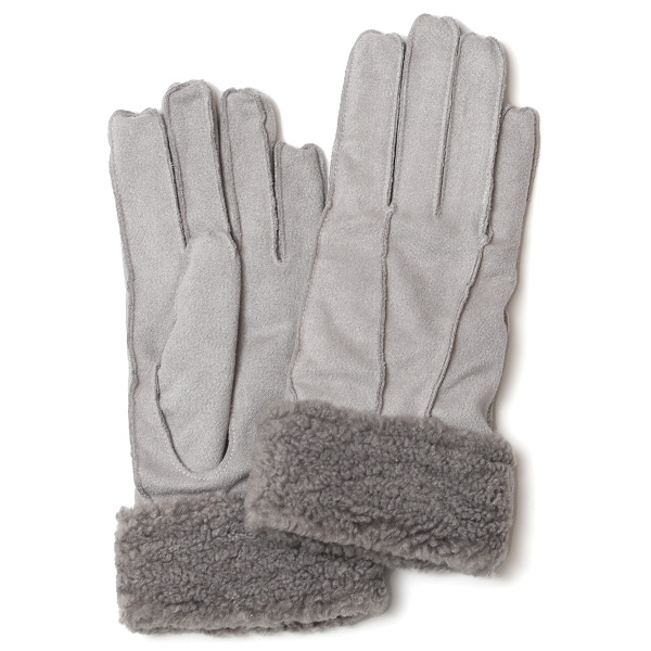 KURODA(クロダ) フェイクスエード マイクロボア裏地 レディース 手袋 ライトグレー