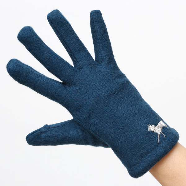  KURODA(クロダ) おさんぽねこ レディース 手袋 スマホ操作可能 グリーン 緑色 暖かい 裏起毛 防寒 猫 動物 アニマル キャラクター 刺繍 かわいい 暖かい 裏起毛 日本企画 ブランド タッチパネル スマートフォン