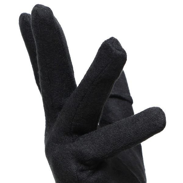  KURODA(クロダ) おひるねねこ レディース 手袋 スマホ操作可能 ブラック 黒 黒色 暖かい 裏起毛 防寒 猫 動物 アニマル キャラクター 刺繍 かわいい 暖かい 裏起毛 日本企画 ブランド タッチパネル スマートフォン