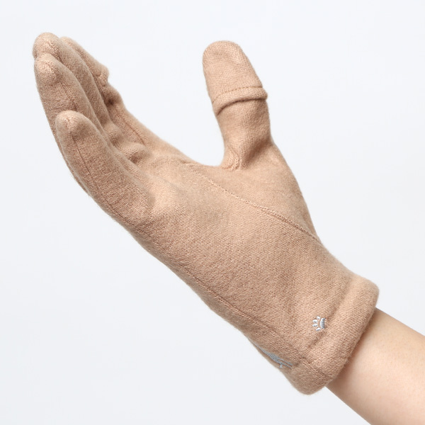  KURODA(クロダ) おひるねねこ レディース 手袋 スマホ操作可能 キャメル ブラウン 茶 茶色 暖かい 裏起毛 防寒 猫 動物 アニマル キャラクター 刺繍 かわいい 暖かい 裏起毛 日本企画 ブランド タッチパネル スマートフォン