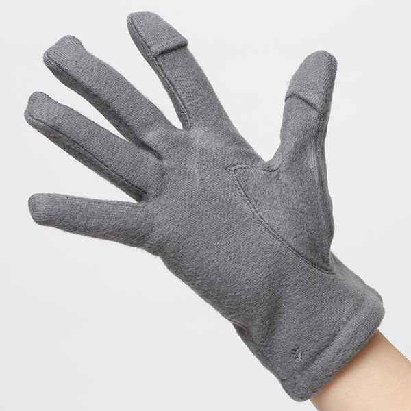 KURODA(クロダ) パンダ刺繍 レディース 手袋 スマホ操作可能 グレー グレイ 灰色 暖かい 裏起毛 防寒 動物 アニマル キャラクター かわいい 暖かい 裏起毛 日本企画 ブランド タッチパネル スマートフォン