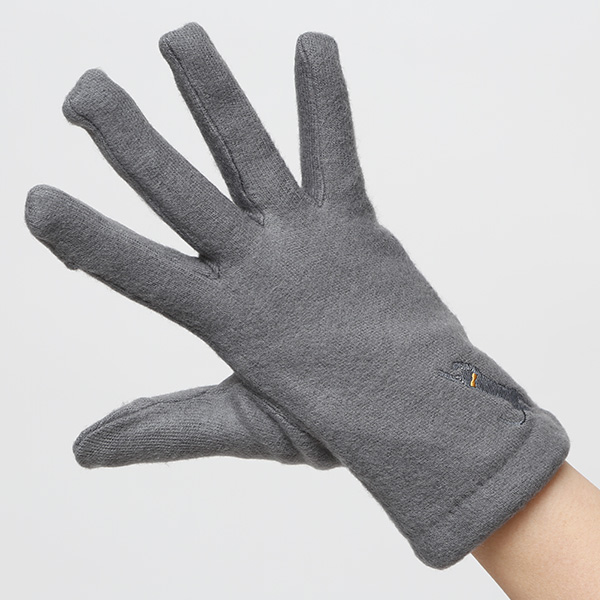 KURODA(クロダ) パンダ刺繍 レディース 手袋 スマホ操作可能 グレー グレイ 灰色 暖かい 裏起毛 防寒 動物 アニマル キャラクター かわいい 暖かい 裏起毛 日本企画 ブランド タッチパネル スマートフォン