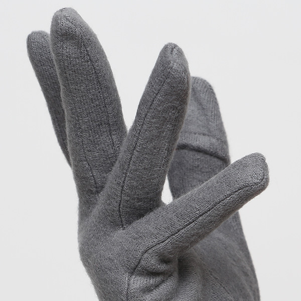 KURODA(クロダ) パンダ刺繍 レディース 手袋 スマホ操作可能 グレー グレイ 灰色 暖かい 裏起毛 防寒 動物 アニマル キャラクター かわいい 暖かい 裏起毛 日本企画 ブランド タッチパネル スマートフォン
