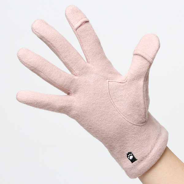 KURODA(クロダ) パンダ刺繍 レディース 手袋 スマホ操作可能 ピンク 桃色 暖かい 裏起毛 防寒 動物 アニマル キャラクター かわいい 暖かい 裏起毛 日本企画 ブランド タッチパネル スマートフォン