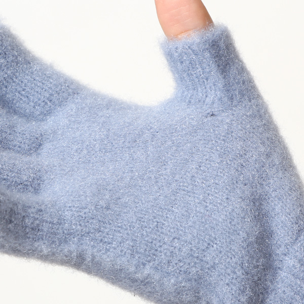  手袋 レディース ナイロンソフトヤーン素材 防寒 暖かい 柔らかい 肌触り ブルー ネイビー 青色 タッチパネル スマホ操作可能 日本企画 ブランド 付け心地 良い 滑らか 履き心地 女性 KURODA(クロダ)