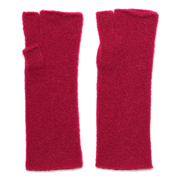 KURODA(クロダ) ナイロンソフトヤーン フィンガーレス ミドル丈 レディース 手袋 レッド